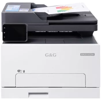 Impressora multifunções laser a cores G&G GM2010CDW 3 em 1, 20 ppm, duplex, Wi-Fi, ecrã tátil
