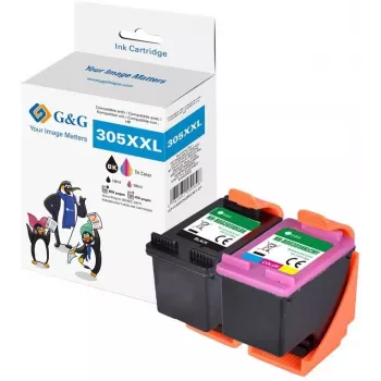 Cartucho de tinta compatível com HP 305XL XXL G&G GP-H305XXLBKCMY-2P pack de 2 (preto e tricolor)