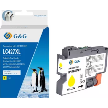 Cartucho de tinta compatível G&G com Brother 427XL LC-427XLY amarelo