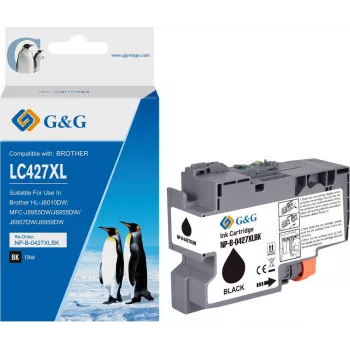 G&G Tinteiro compatível com Brother 427XL LC-427XLBK preto alto rendimento