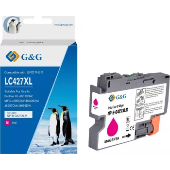 Cartucho de tinta compatível G&G com Brother 427XL LC-427XLM magenta