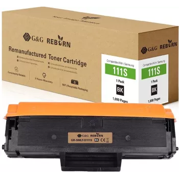 Cartucho de toner reciclado G&G Reborn para Samsung MLT-D111S / SU810A - Preto (1.000 páginas) - 21324