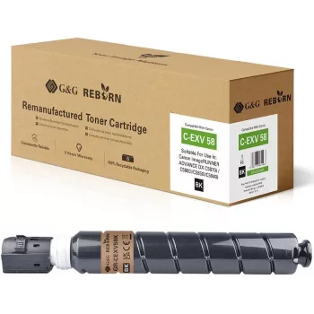 Toner compatível G&G Reborn com Canon C-EXV58 (3763C002) preto (22052)