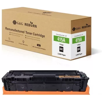 Cartucho de toner recondicionado G&G Reborn substituto HP 415A preto 2400 páginas 21269