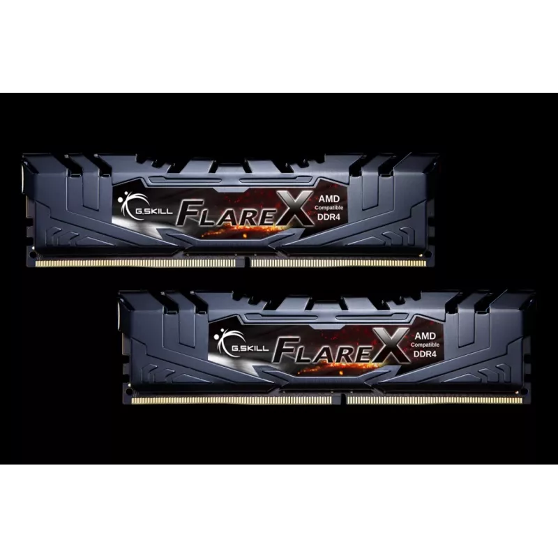 Kit de memória desktop G.Skill Flare X 16GB (2x8GB) DDR4 3200MHz CL16-18-18-38 1.35V Non-ECC Unbuffered, preto