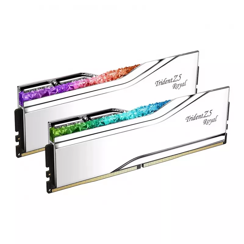 G.Skill Trident Z5 Royal RGB 48GB (2x24GB) DDR5-8400 CL40 Kit de memória para PC de secretária - prateado polido