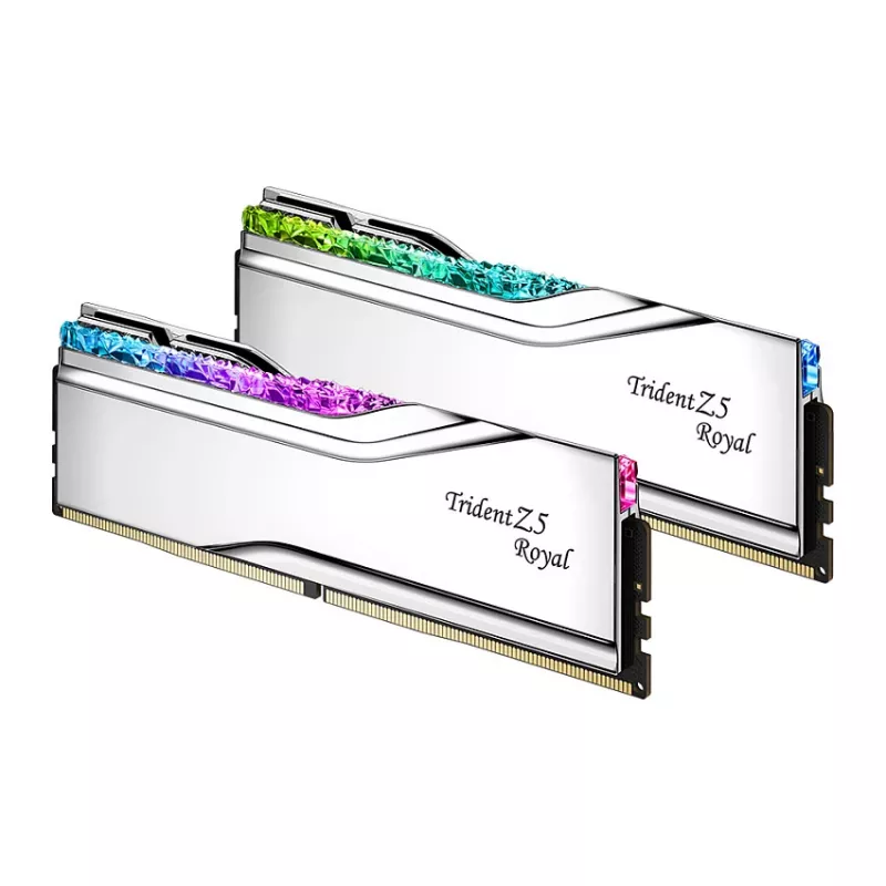 G.Skill Trident Z5 Royal RGB 48GB (2x24GB) DDR5-8400 CL40 Kit de memória para PC de secretária - prateado polido