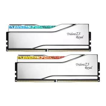 G.Skill Trident Z5 Royal RGB 48GB (2x24GB) DDR5-8400 CL40 Kit de memória para PC de secretária - prateado polido