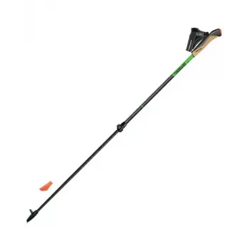 Gabel Carbon XT 2S-80 F.L. bastões de marcha nórdica ajustáveis, 78-135 cm, preto/verde