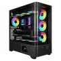 Gamdias Atlas P2 caixa GAMING Mid-Tower ARGB em vidro temperado, preto, 4 ventoinhas ARGB 120mm