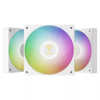GAMDIAS NOTUS M1-1203 ARGB kit de ventoinhas para caixa 120mm PWM, pack de 3, RGB endereçável, rolamento hidráulico, 800-1600 rpm, 67,5 CFM, controlador incluído
