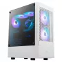 Caixa gaming midi-tower GAMDIAS Talos E3 MESH, branca, vidro temperado, 4 ventoinhas ARGB de 120mm, ATX/Micro-ATX/Mini-ITX, painel frontal em mesh