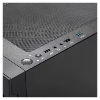 Caixa midi-tower ATX Gamdias Talos E3 Mesh RGB com painéis de vidro temperado (preto)