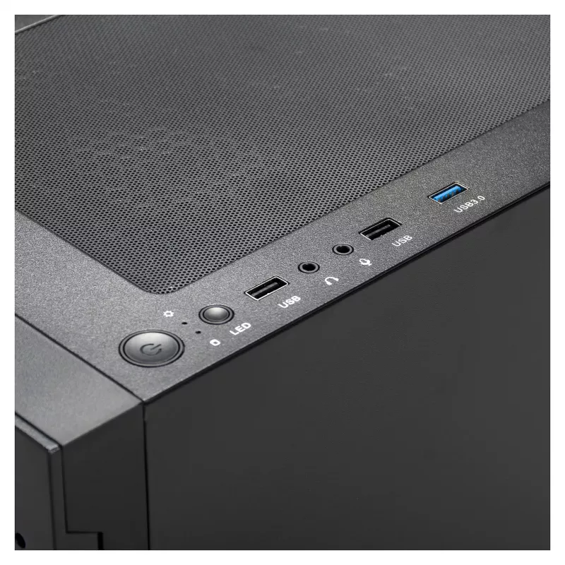 Caixa midi-tower ATX Gamdias Talos E3 Mesh RGB com painéis de vidro temperado (preto)