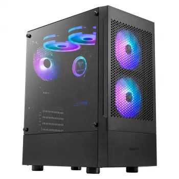 Caixa midi-tower ATX Gamdias Talos E3 Mesh RGB com painéis de vidro temperado (preto)