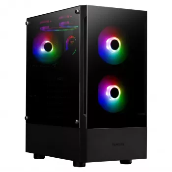 GAMDIAS Talos E3 caixa Midi-Tower ATX RGB com painel lateral em vidro temperado (preto)