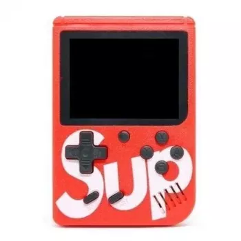 GameBox R1 consola retro portátil de 8 bits com 400 jogos, LCD de 3 polegadas, cabo TV-RCA, vermelho