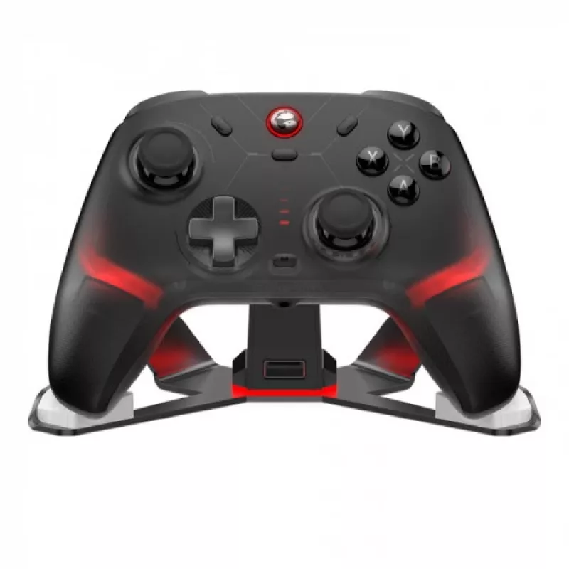 Comando de jogos sem fios GameSir Cyclone 2 Tri-Mode com sticks e gatilhos de efeito Hall, iluminação RGB, botões traseiros programáveis, giroscópio de 6 eixos, bateria de 20h - preto