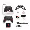 Comando de jogos sem fios GameSir Cyclone 2 Tri-Mode com sticks e gatilhos de efeito Hall, iluminação RGB, botões traseiros programáveis, giroscópio de 6 eixos, bateria de 20h - preto