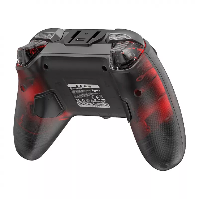 Comando de jogos sem fios GameSir Cyclone 2 Tri-Mode com sticks e gatilhos de efeito Hall, iluminação RGB, botões traseiros programáveis, giroscópio de 6 eixos, bateria de 20h - preto