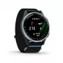Garmin Approach J1 Cloud Blue bisel de alumínio com bracelete de tecido ComfortFit preto/azul-celeste
