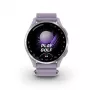 Garmin Approach J1 caixa em alumínio prateado com bracelete em tecido ComfortFit lilás