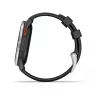 Garmin Approach S44 com luneta de alumínio prateada e pulseira de silicone preta
