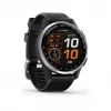 Garmin Approach S44 com luneta de alumínio prateada e pulseira de silicone preta