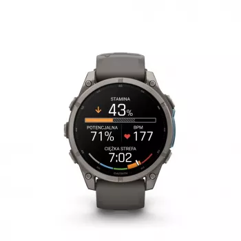 Garmin Fenix 9 – 47mm titânio com bracelete de silicone Pebble Grey