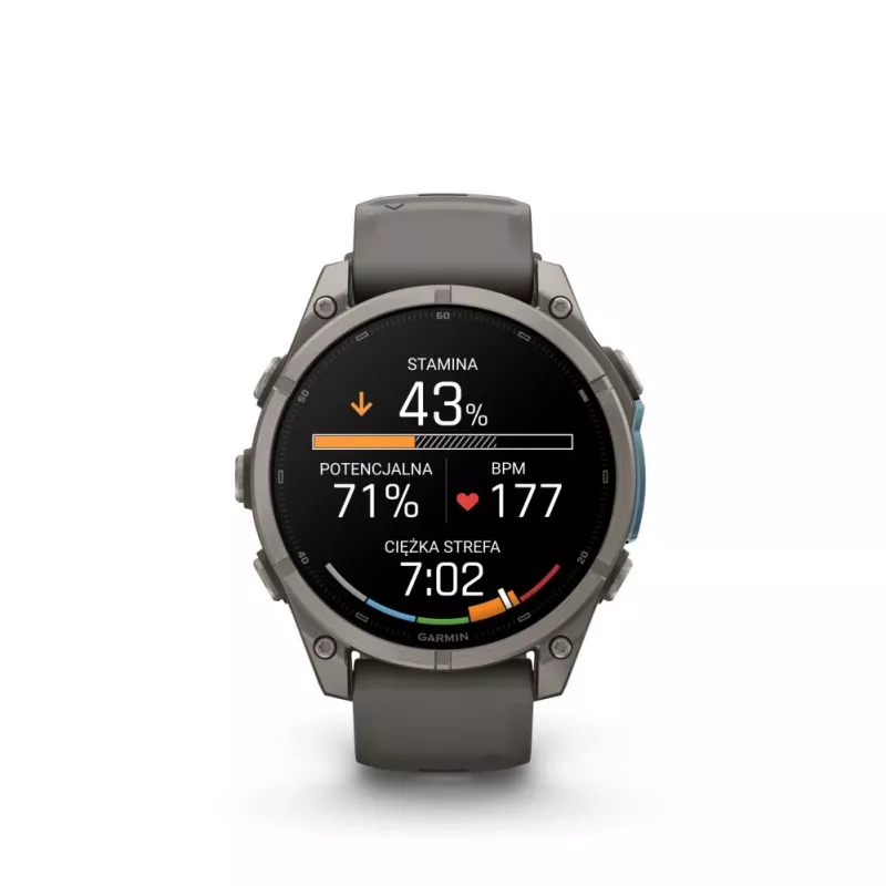 Garmin Fenix 9 – 47mm titânio com bracelete de silicone Pebble Grey