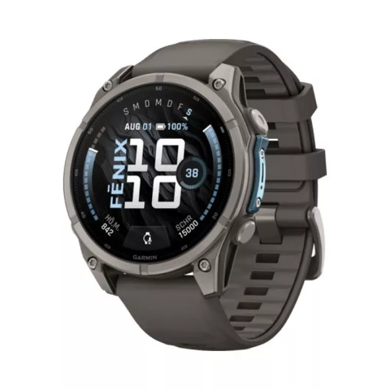 Garmin Fenix 9 – 47mm titânio com bracelete de silicone Pebble Grey