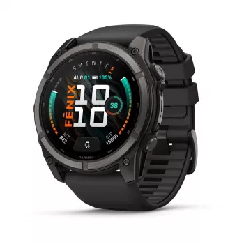 Garmin fenix 9 – 51 mm, Carbon Grey DLC Titanium com bracelete de silicone preta 010-04763-11