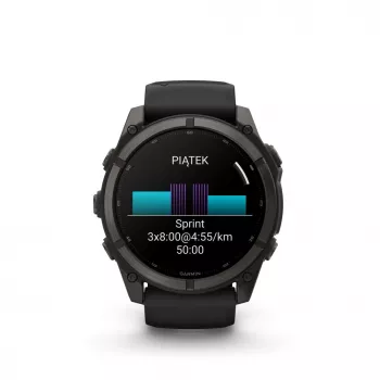 Garmin fenix 9 – 51 mm, Carbon Grey DLC Titanium com bracelete de silicone preta 010-04763-11