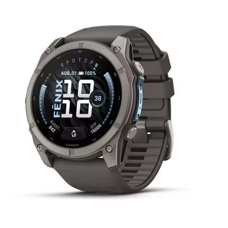 Garmin fenix 9 – 51 mm, titânio com bracelete de silicone Pebble Grey 010-04763-01