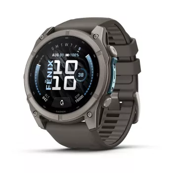 Garmin fenix 9 – 51 mm, titânio com bracelete de silicone Pebble Grey 010-04763-01