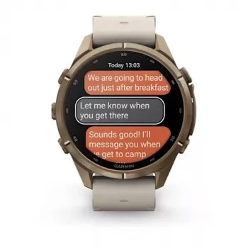 Garmin Fenix 9 Pro – inReach, 43mm Autumn Gold titânio com bracelete de silicone Cream/French Grey