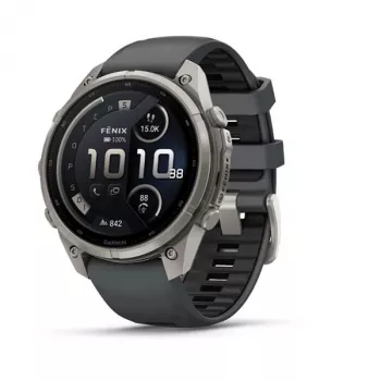 Garmin fenix 9 Pro – inReach, 47mm Titânio com Bracelete de Silicone Grafite/Preto