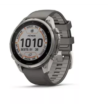 Garmin fenix 9 Pro – inReach, Solar, 47mm titânio com bracelete de silicone Pebble Grey