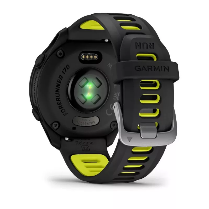 Garmin FORERUNNER 170 preto com bracelete preta/amarelo-sinal