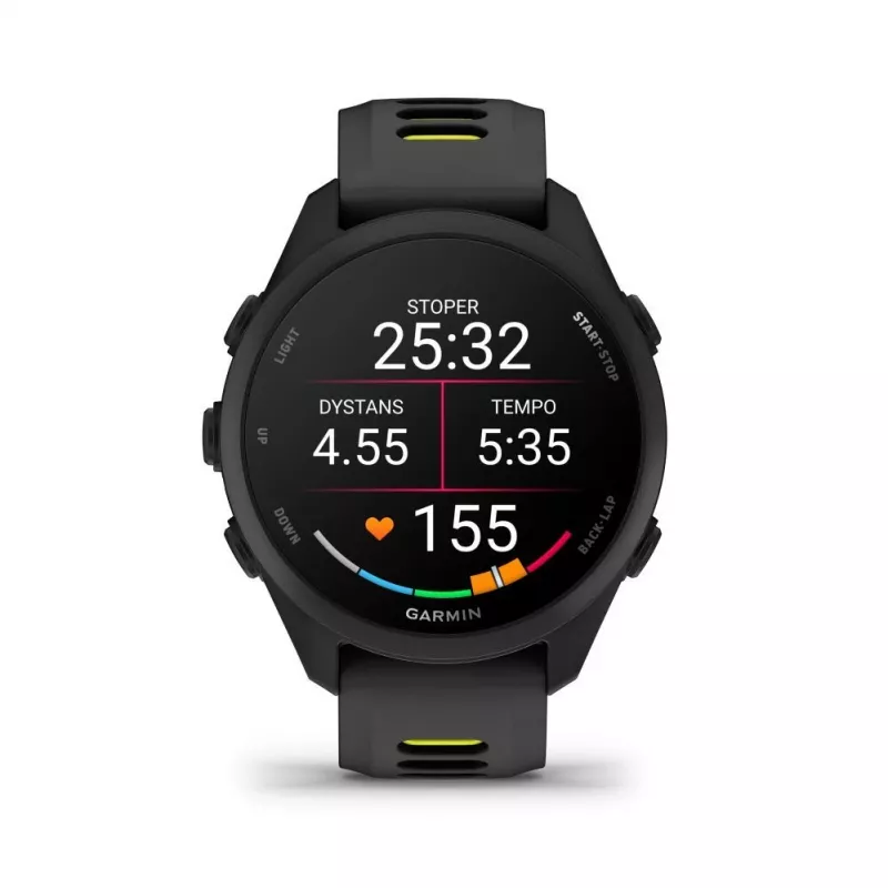 Garmin FORERUNNER 170 preto com bracelete preta/amarelo-sinal