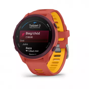 Garmin Forerunner 170 Music Relógio GPS de corrida, caixa Berry com bracelete vermelho-rosa/cor de manga