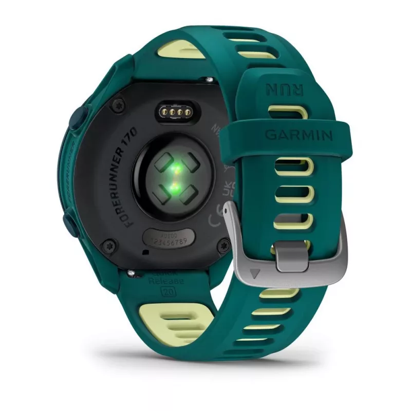 Garmin Forerunner 170 Music, verde-azulado com pulseira verde-azulada/citrino