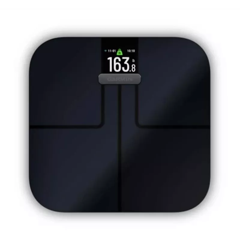 Garmin Index S2 balança inteligente preta com Wi-Fi, composição corporal, 16 perfis de utilizador