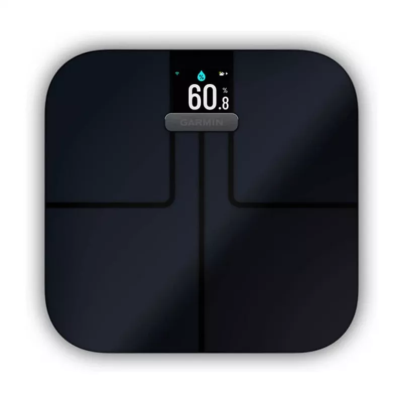 Garmin Index S2 balança inteligente preta com Wi-Fi, composição corporal, 16 perfis de utilizador