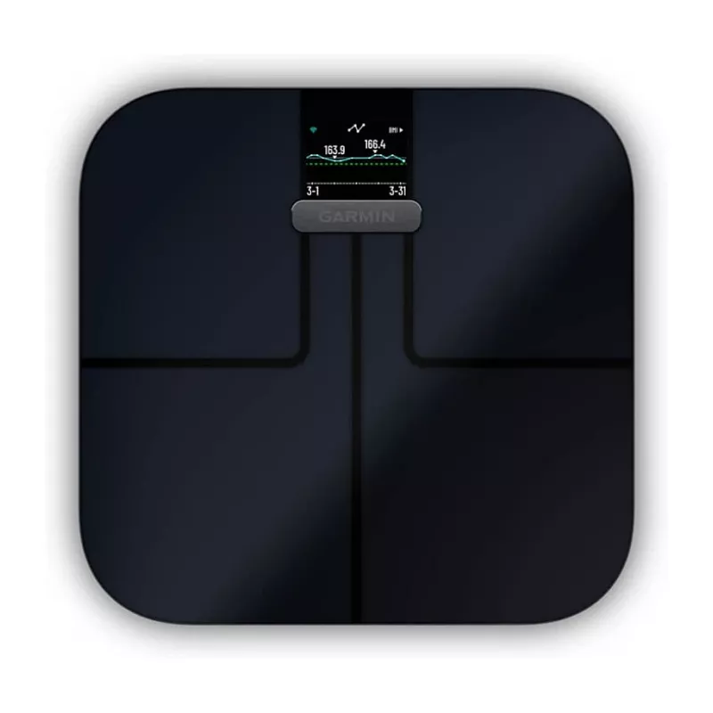 Garmin Index S2 balança inteligente preta com Wi-Fi, composição corporal, 16 perfis de utilizador