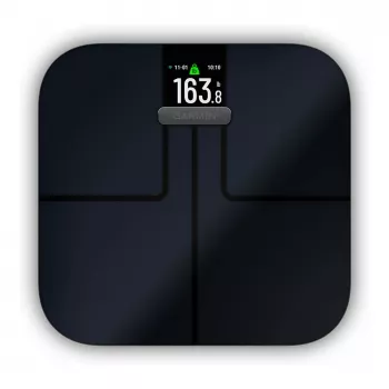 Garmin Index S2 balança inteligente preta com Wi-Fi, composição corporal, 16 perfis de utilizador