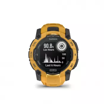 Garmin Instinct 3 – 50 mm, Solar Sunburst com bracelete Sunburst/cinzenta