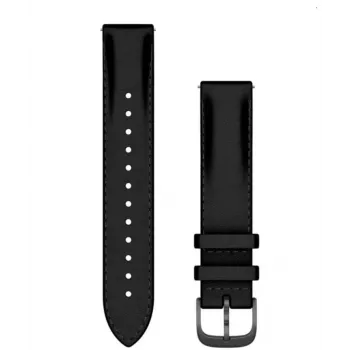 Garmin Pulseiras Quick Release (18 mm) Pele Preta, Ferragens Brushed Slate