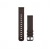 Pulseiras Garmin Quick Release (20 mm) couro castanho-escuro, ferragens prateadas