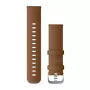Garmin Braceletes Quick Release (22 mm) Couro italiano castanho, ferragens prateadas